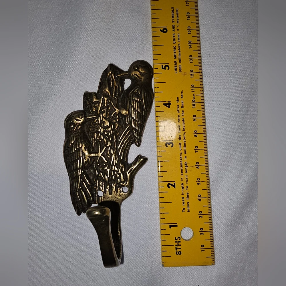 Vintage Brass Bird Wall Hook